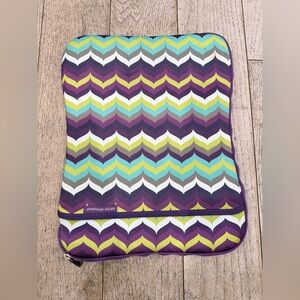 Jonathon Adler Laptop Sleeve Case Zip Closure Padded Case Chevron Stripe